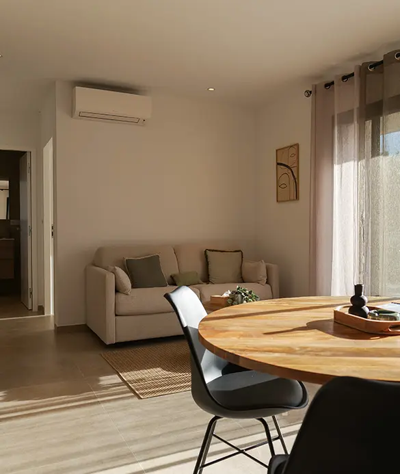 Vue du salon T3 3 étoiles à Porto-Vecchio